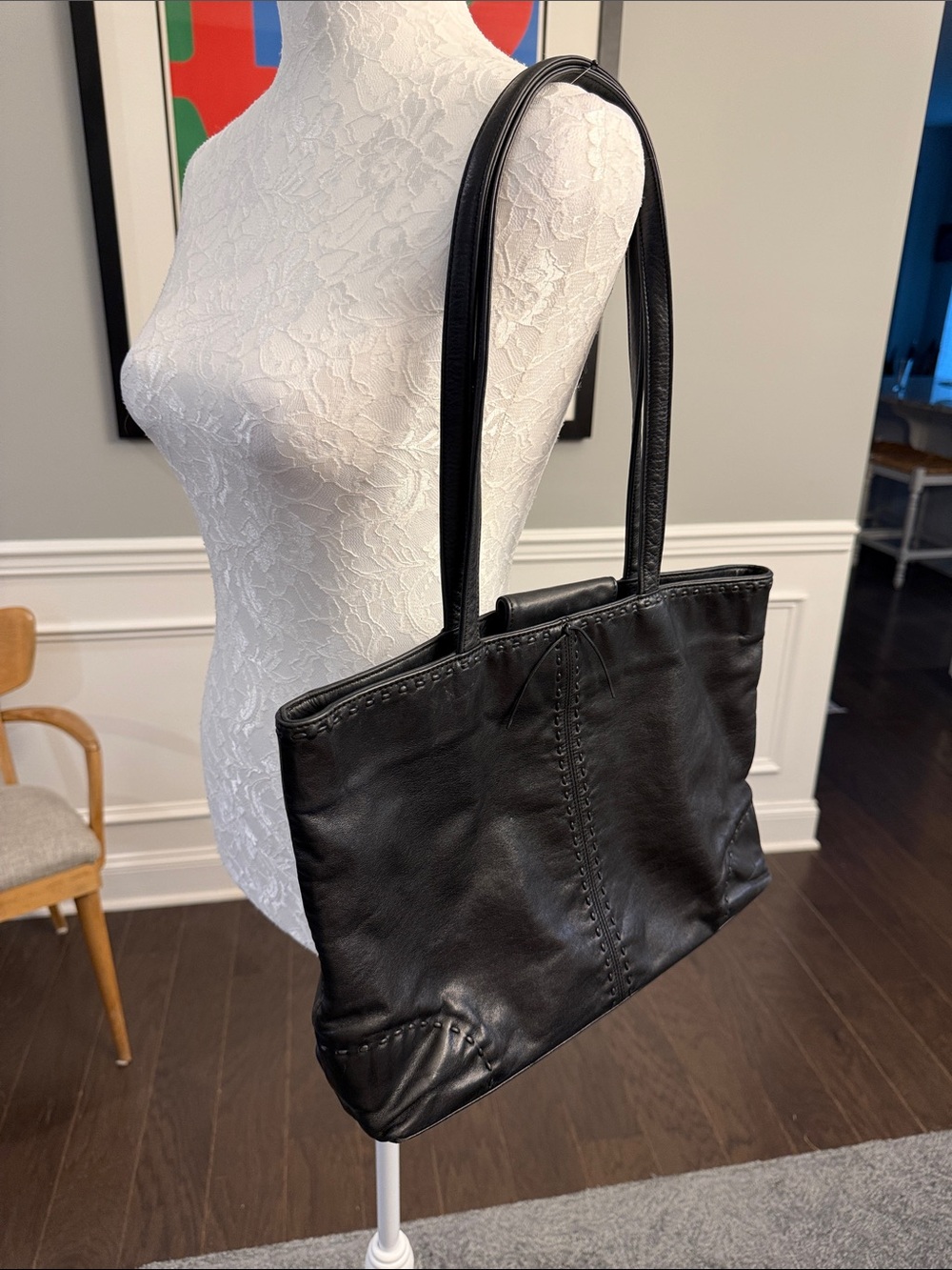 Ralph by Ralph Lauren Black Leather Tote Bag